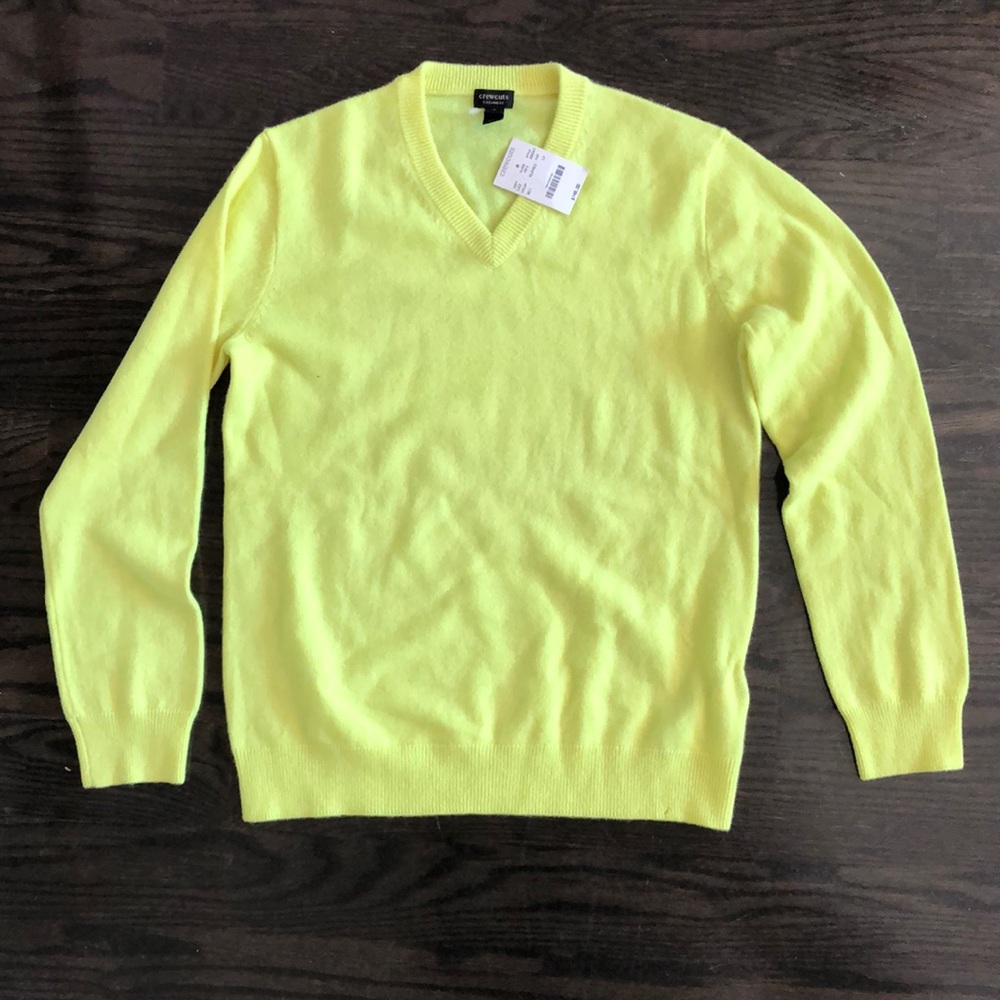 crewcuts cashmere sweater neon yellow
